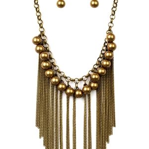 Very elegant brass short necklace